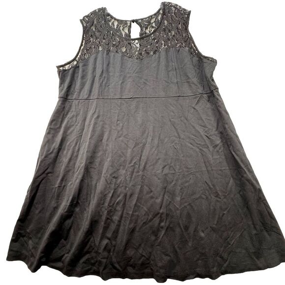 NEW - Motherhood Maternity Plus Size 3X Solid Black‎ Lace Fit And Flare Dress - Picture 1 of 12